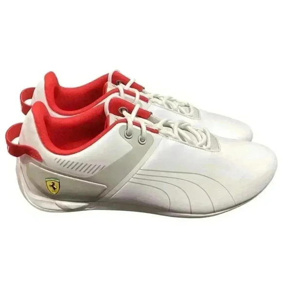 Puma Scuderia Ferrari CAT Motorsport Shoes Men 10.5 White Red Driving 306857 02